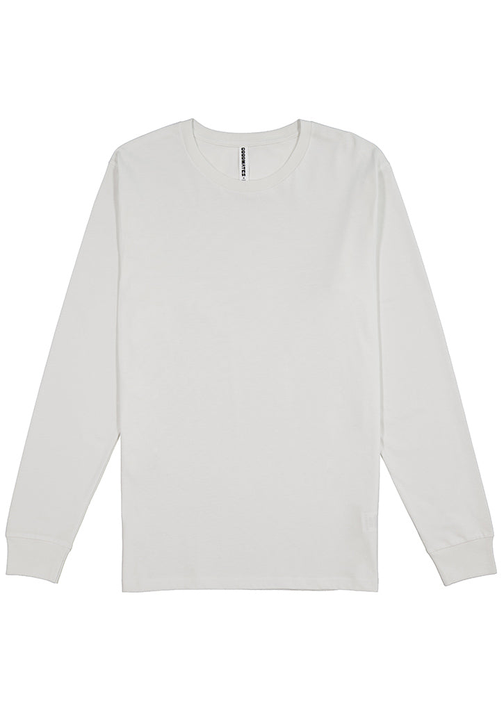 Mens Basis Long Sleeve Tee - Ecru