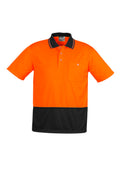 Unisex Hi Vis Basic Short Sleeve Polo - Orange/Black