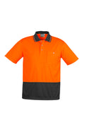 Unisex Hi Vis Basic Short Sleeve Polo - Orange/Charcoal