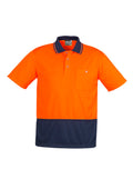 Unisex Hi Vis Basic Short Sleeve Polo - Orange/Navy