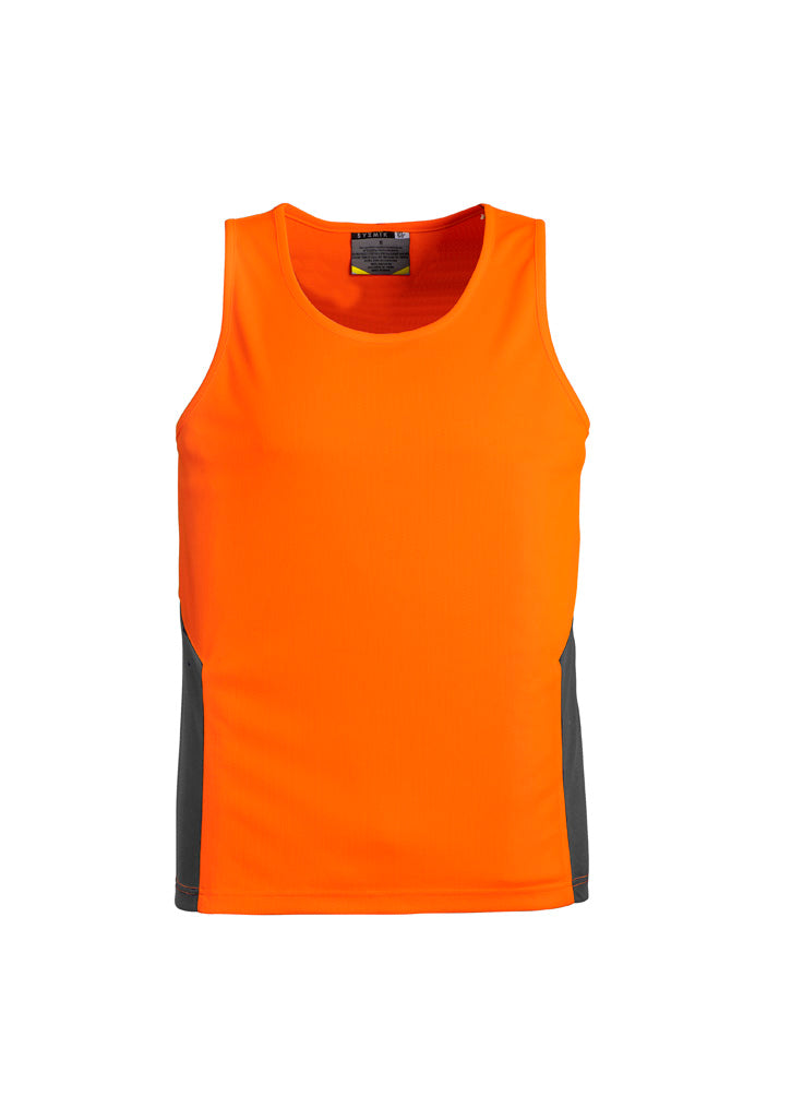 Mens Hi Vis Squad Singlet - Orange/Charcoal
