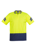Mens Hi Vis Astro Short Sleeve Polo - Yellow/Navy