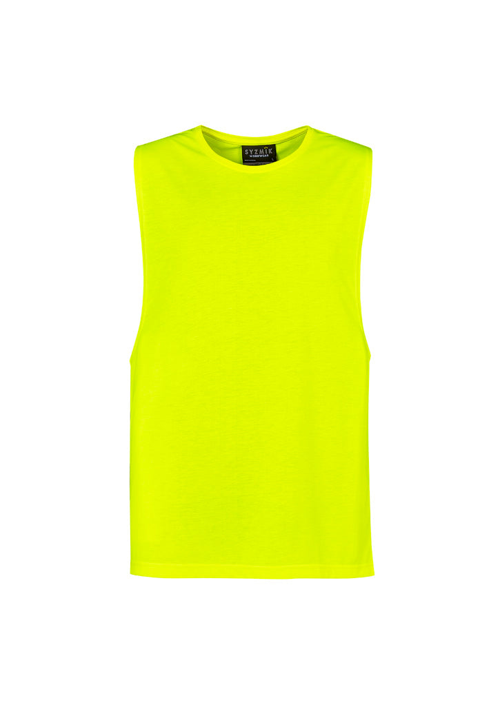 Mens Hi Vis Sleeveless Tee - Yellow