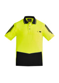 Mens Hi Vis Flux Short Sleeve Polo - Yellow/Black