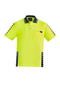 Mens Hi Vis Komodo Short Sleeve Polo - Yellow/Navy