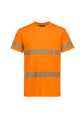Mens Hi Vis Segmented Tape Cotton Tee - Orange
