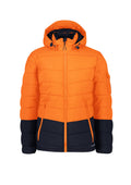 Unisex Streetworx Hooded Puffer Jacket - Orange/Navy