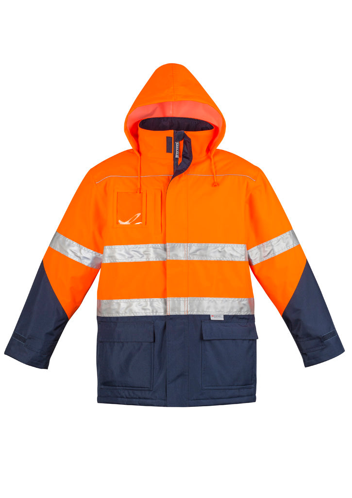 Mens Hi Vis Storm Jacket - Orange/Navy
