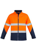 Unisex Hi Vis Softshell Jacket - Orange/Navy