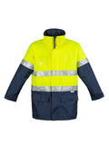 Mens Hi Vis Waterproof Lightweight Jacket - Yellow/Navy