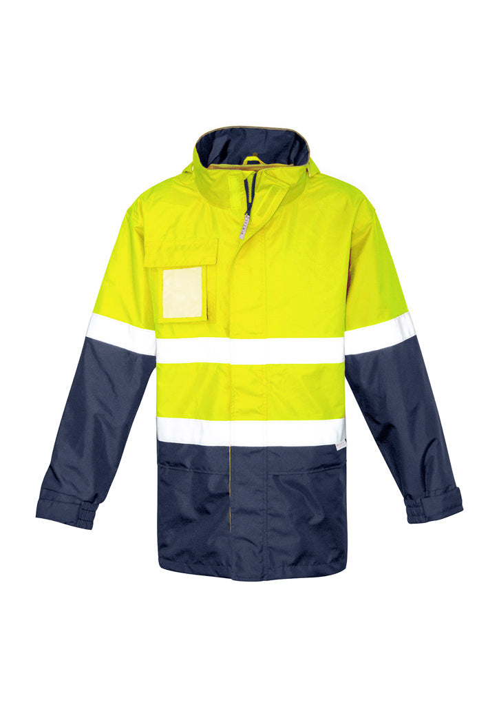 Mens Hi Vis Ultralite Waterproof Jacket - Yellow/Navy