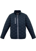 Unisex Hexagonal Puffer Jacket - Navy