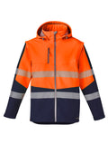 Unisex Streetworx 2 In 1 Stretch Softshell Jacket - Orange/Navy