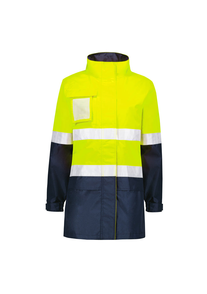 Womens Hi Vis Ultralite Waterproof Jacket - Yellow/Navy