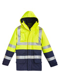 Mens Orange Flame Arc Rated Antistatic Waterproof Jacket - Yellow/Navy