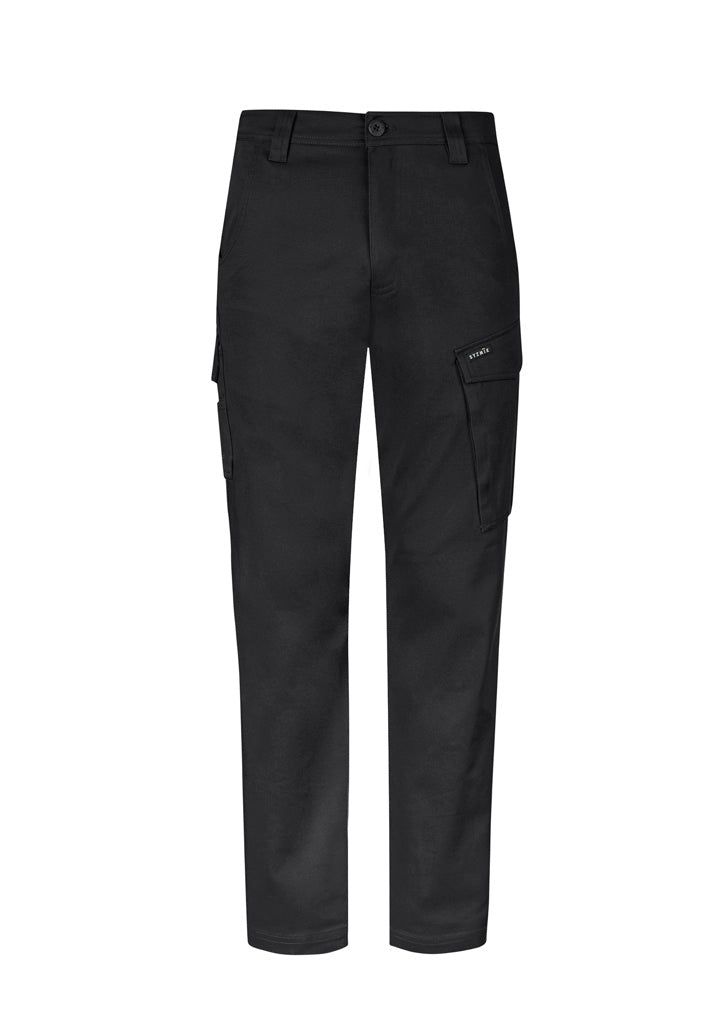 Mens Essential Basic Stretch Cargo Pant - Black