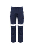 Mens Orange Flame Taped Cargo Pant (Regular) - Navy