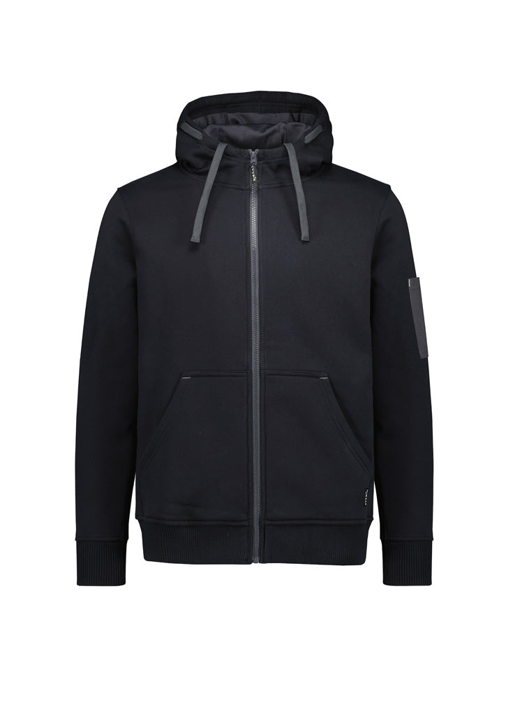 Unisex Zip Front Multi-Pocket Hoodie - Black/Charcoal