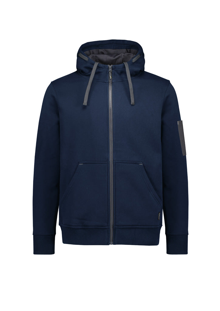 Unisex Zip Front Multi-Pocket Hoodie - Navy/Charcoal