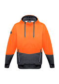 Unisex Hi Vis Textured Jacquard Hoodie - Orange/Charcoal
