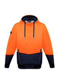 Unisex Hi Vis Textured Jacquard Hoodie - Orange/Navy