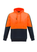 Unisex Hi Vis Pullover Hoodie - Orange/Navy
