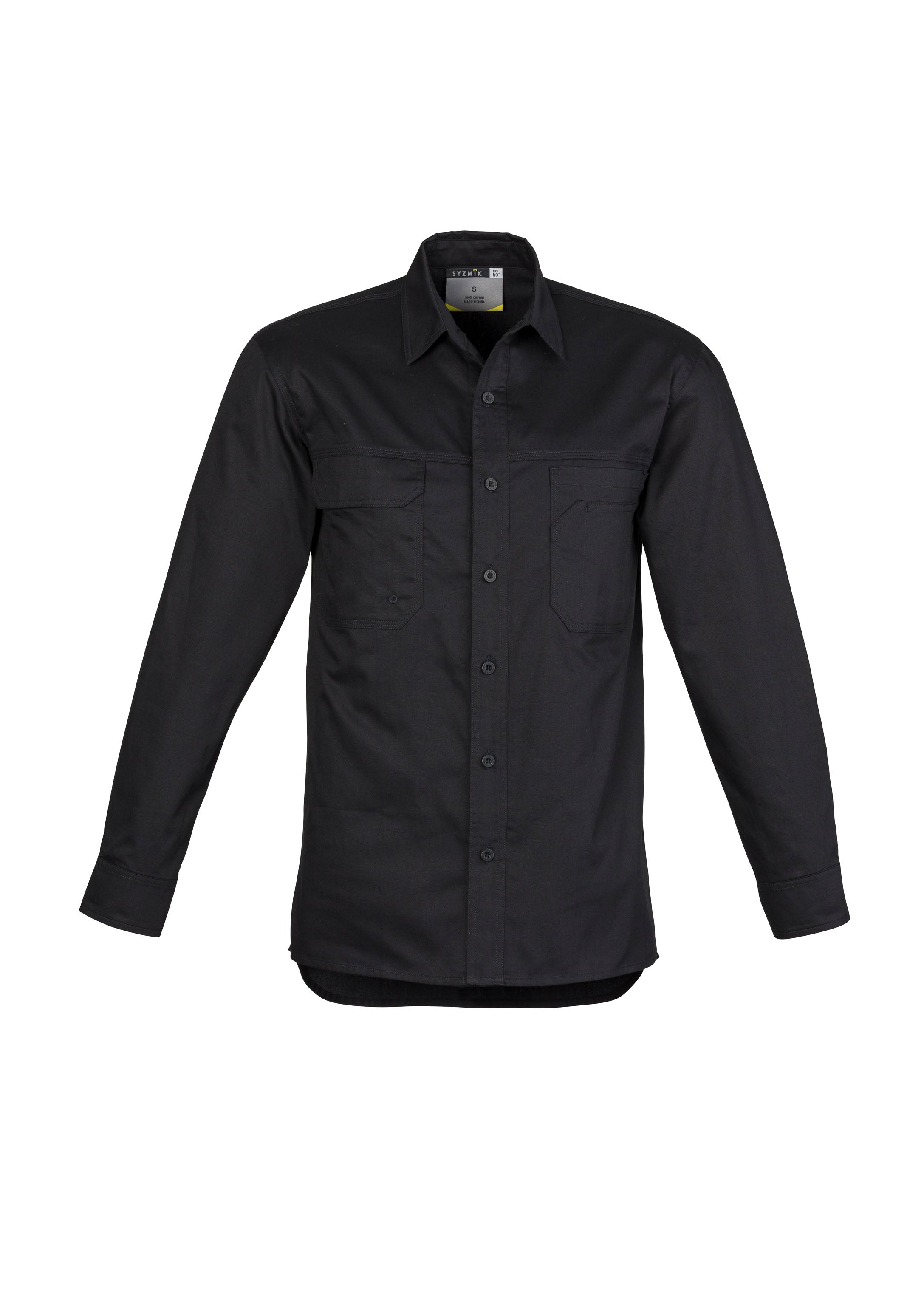 Mens Lightweight Tradie Long Sleeve Shirt - Black