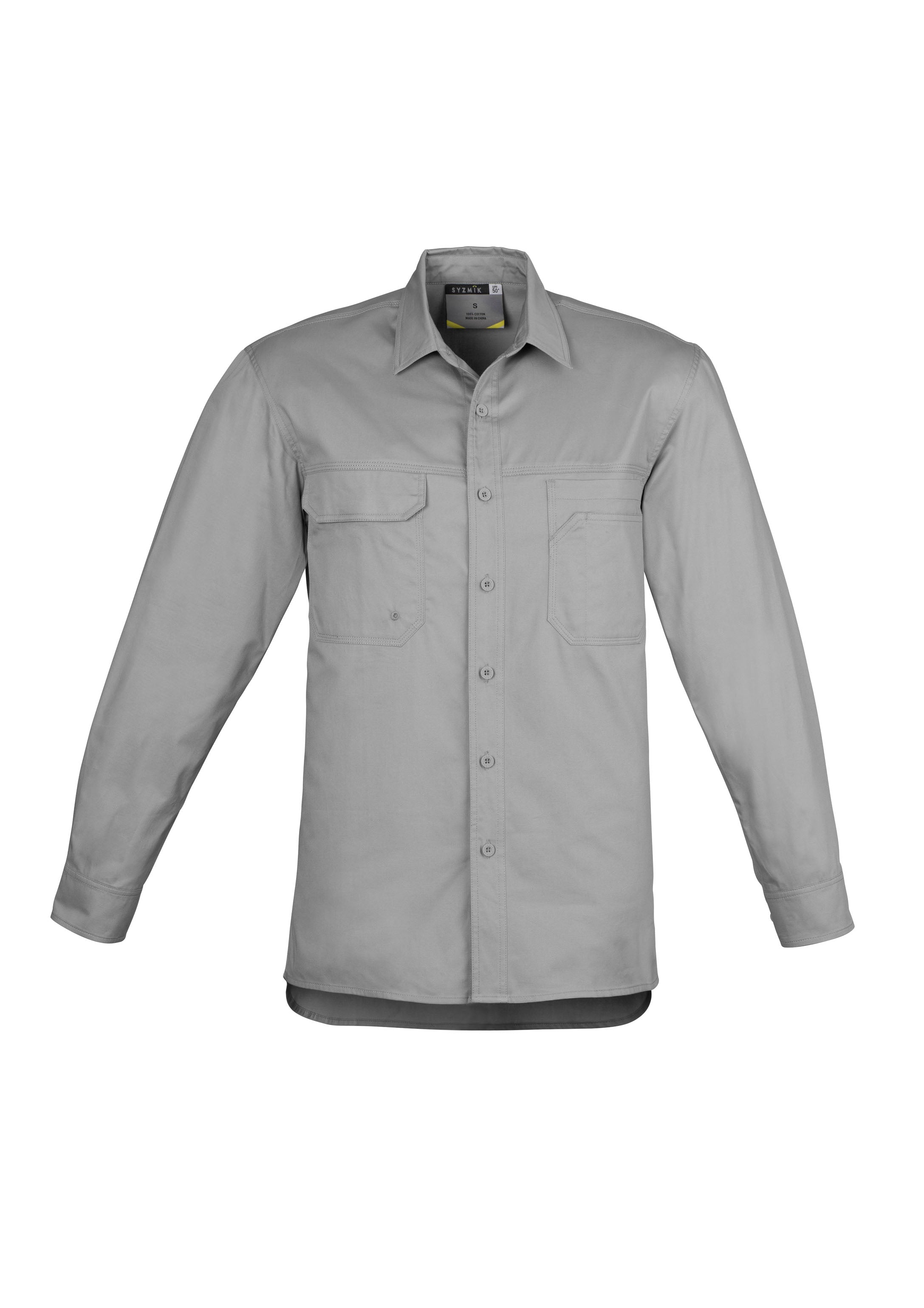 Mens Lightweight Tradie Long Sleeve Shirt - Grey