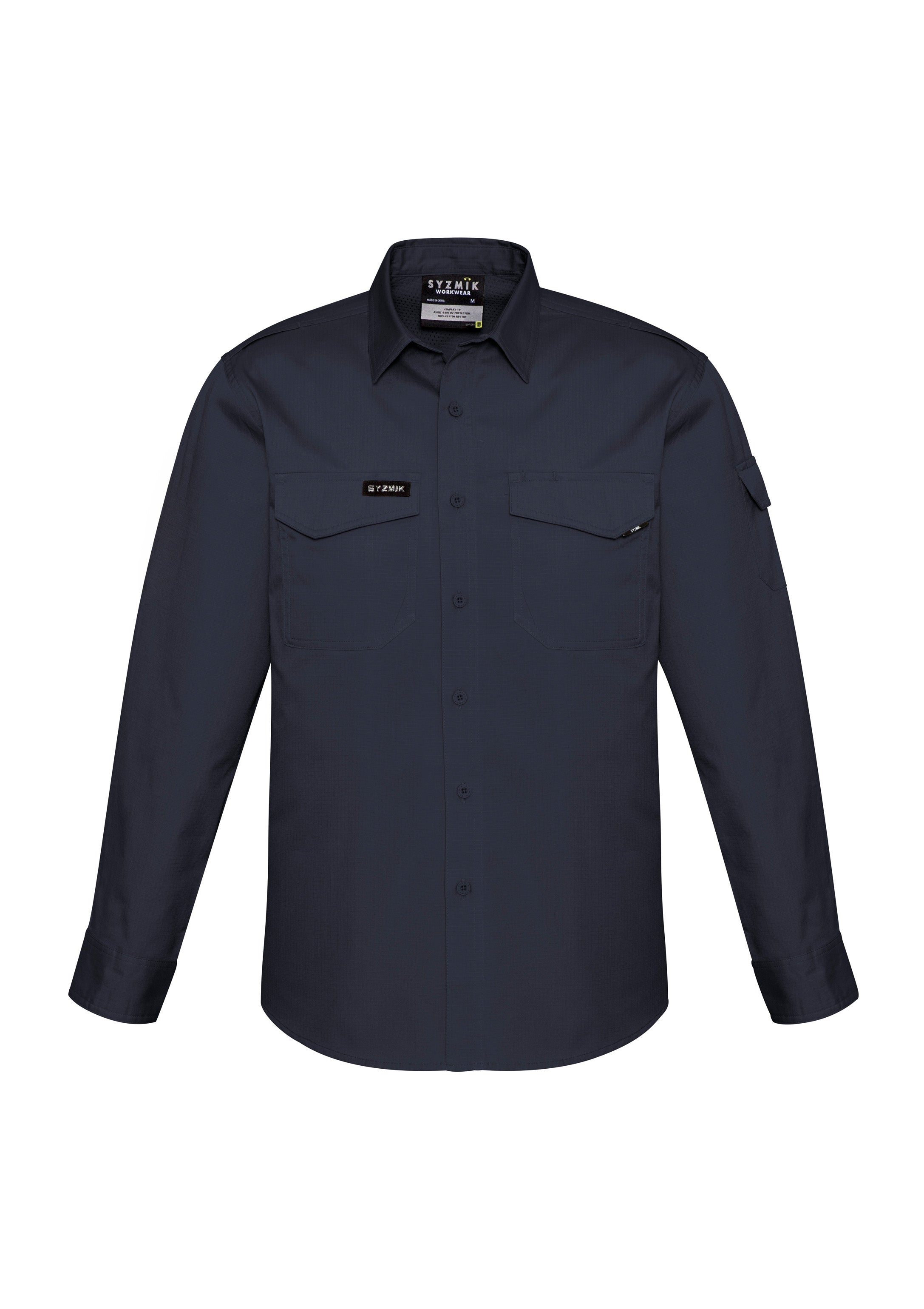 Mens Rugged Cooling Long Sleeve Shirt - Charcoal