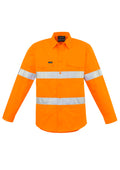 Mens Hi Vis Hoop Taped Long Sleeve Shirt - Orange