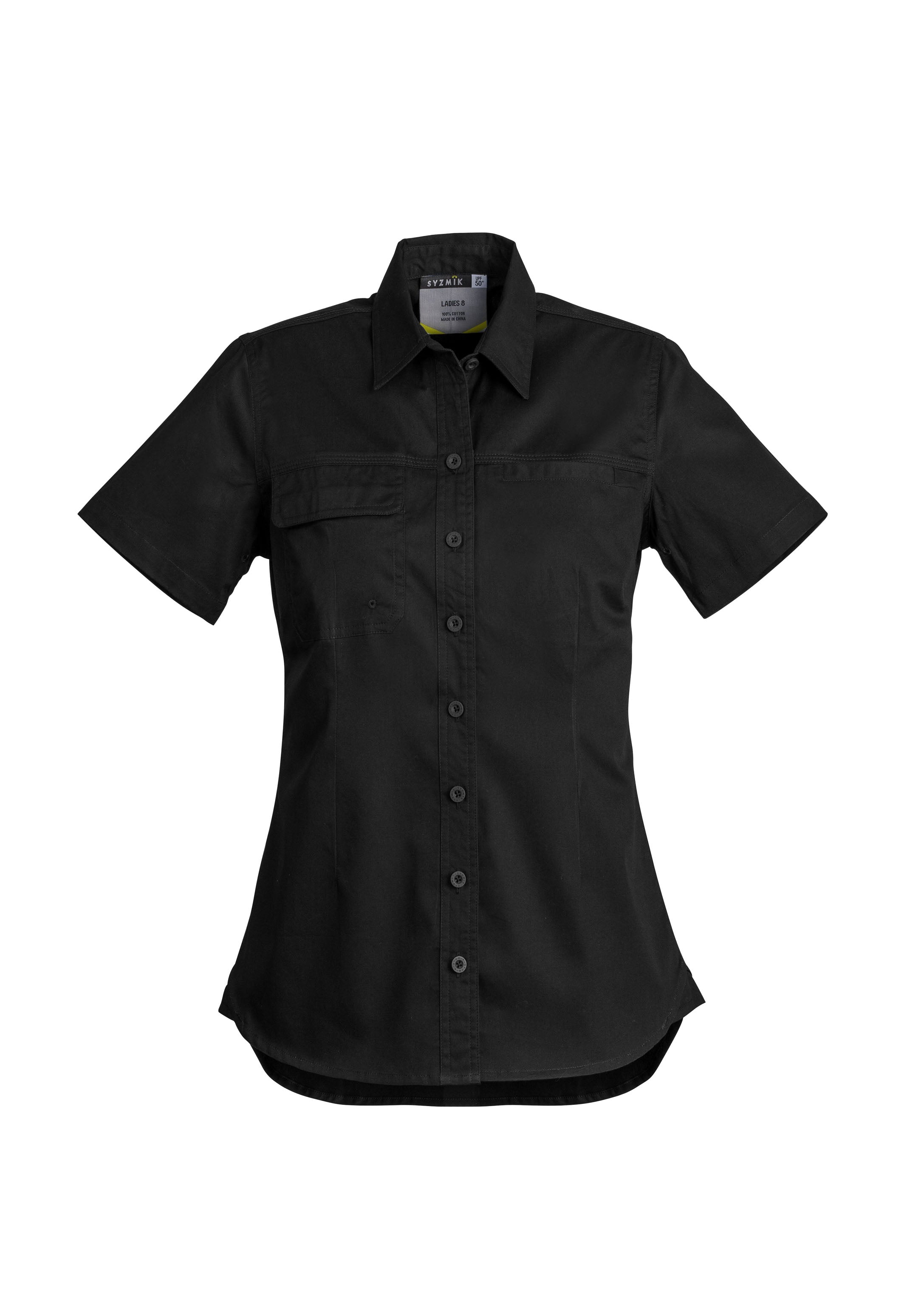 Womens Lightweight Tradie Short Sleeve Shirt - Black