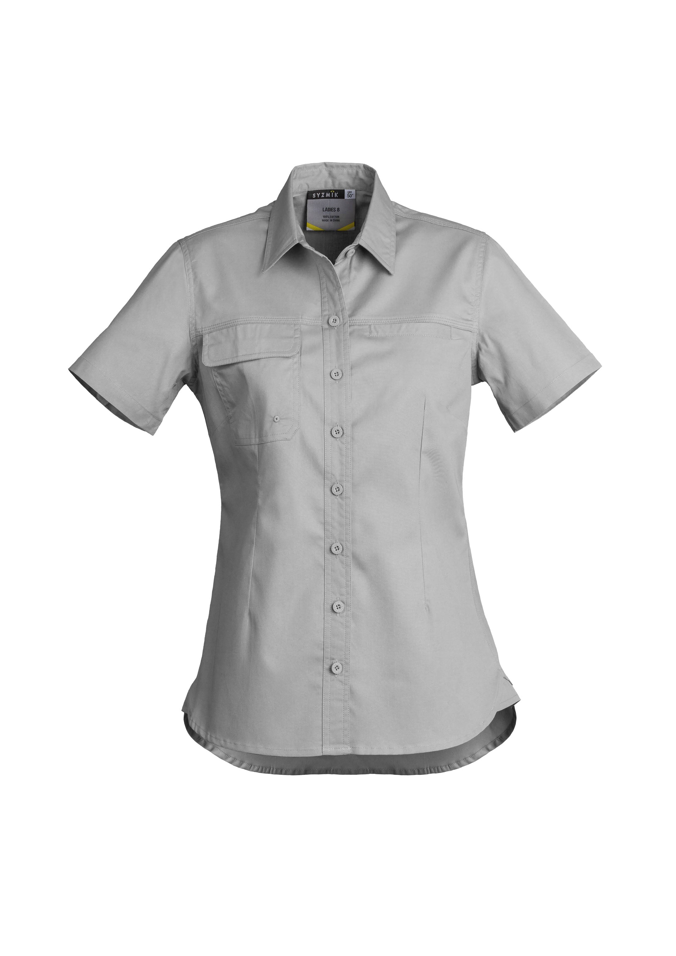 Womens Lightweight Tradie Short Sleeve Shirt - Grey