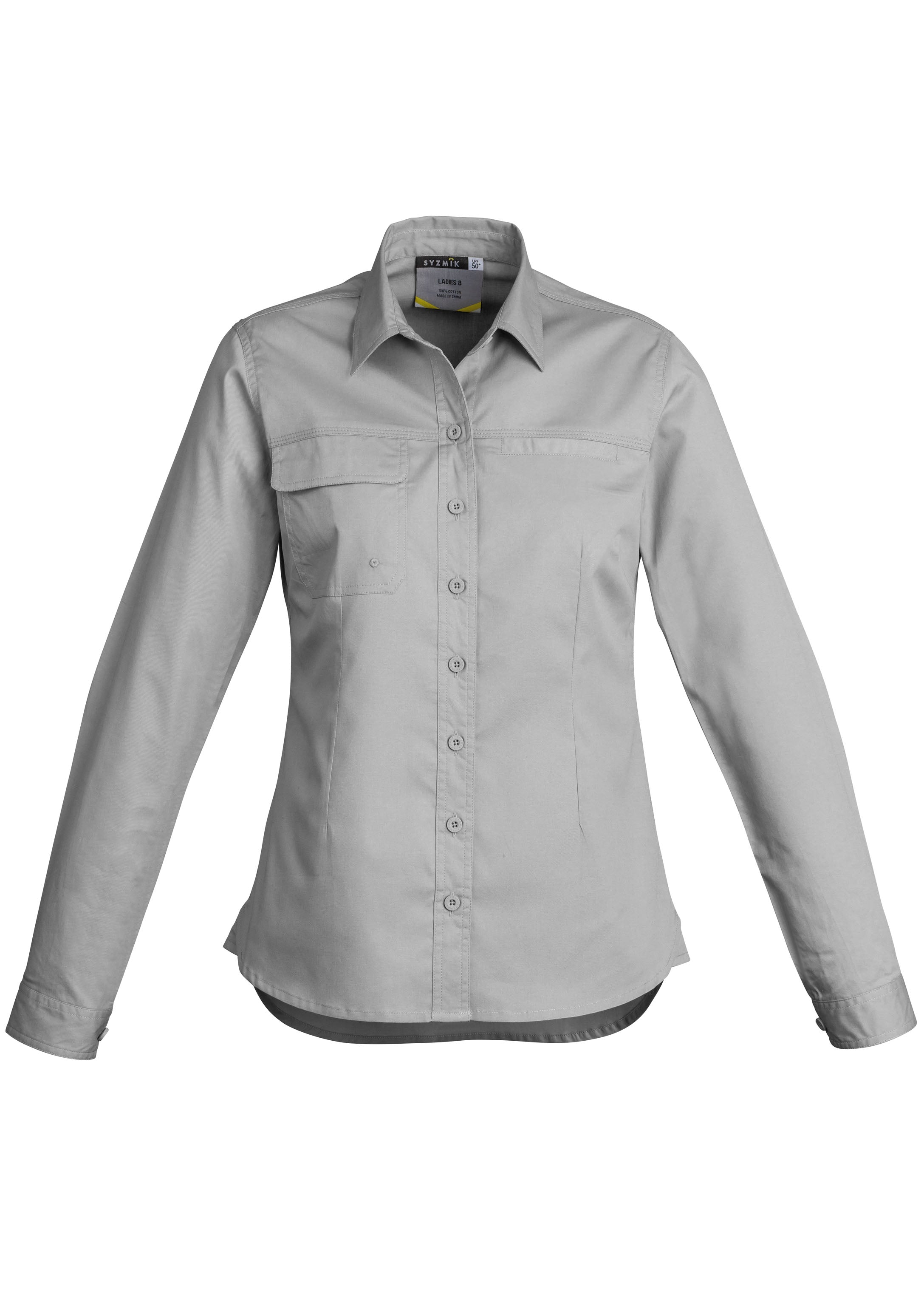 Womens Lightweight Tradie Long Sleeve Shirt - Grey